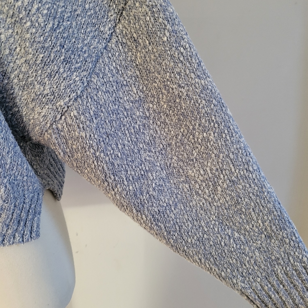 Central Park West New York Senna Denim Knit Cropped Sweater M - Picture 9 of 12